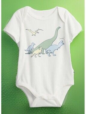 Baby Gap Unisex  Dinosaur Graphic One Piece Bodysuit 18-24mos NWT